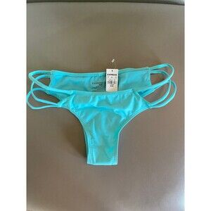NWT Express Swim Women's Fashion Blue Strappy Sides Bikini Bottoms Medium